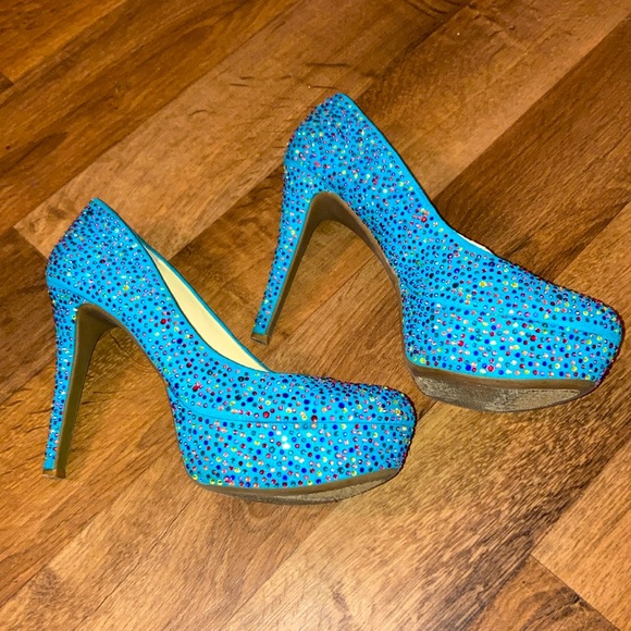 Gianni Bini Teal and Multi-color Rhinestones - Picture 2 of 13